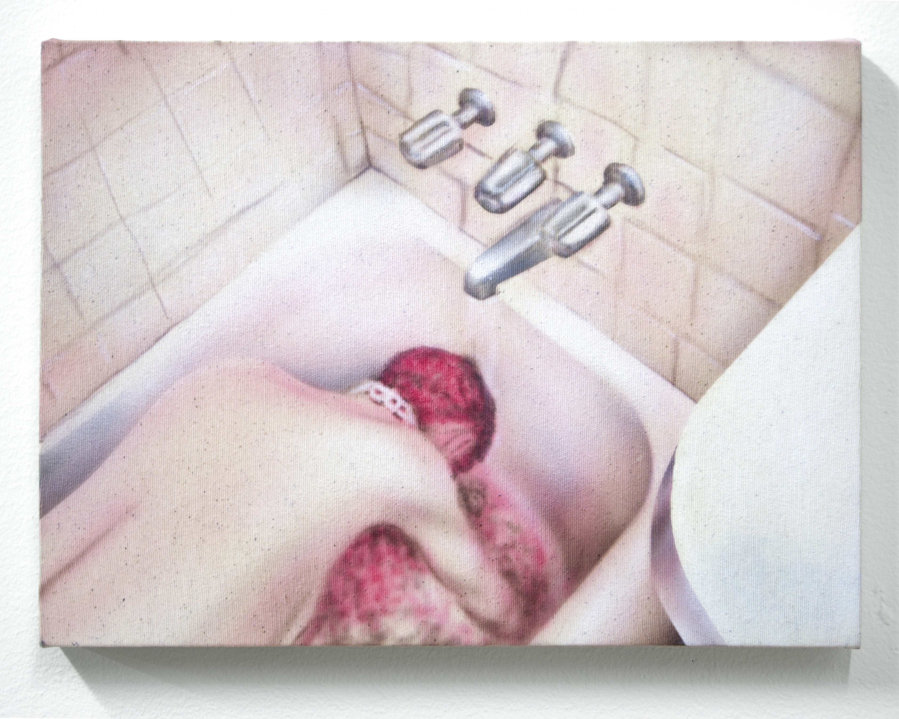 Baño. Acrílico sobre lienzo, 22 x 30 cm, 2023 16