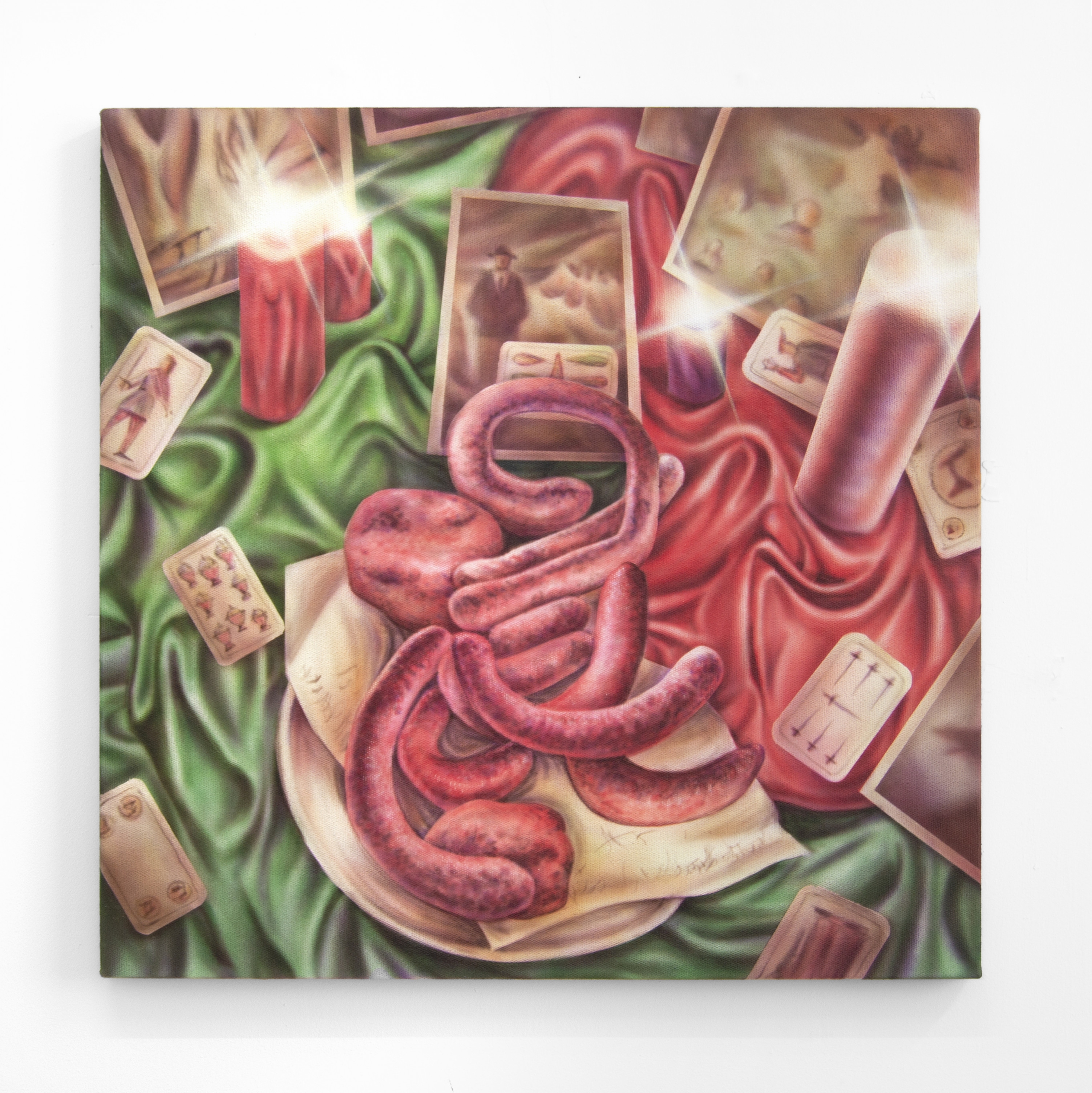 Amarre y sedución. Acrílico sobre lienzo, 80 x 80 cm, 2024
