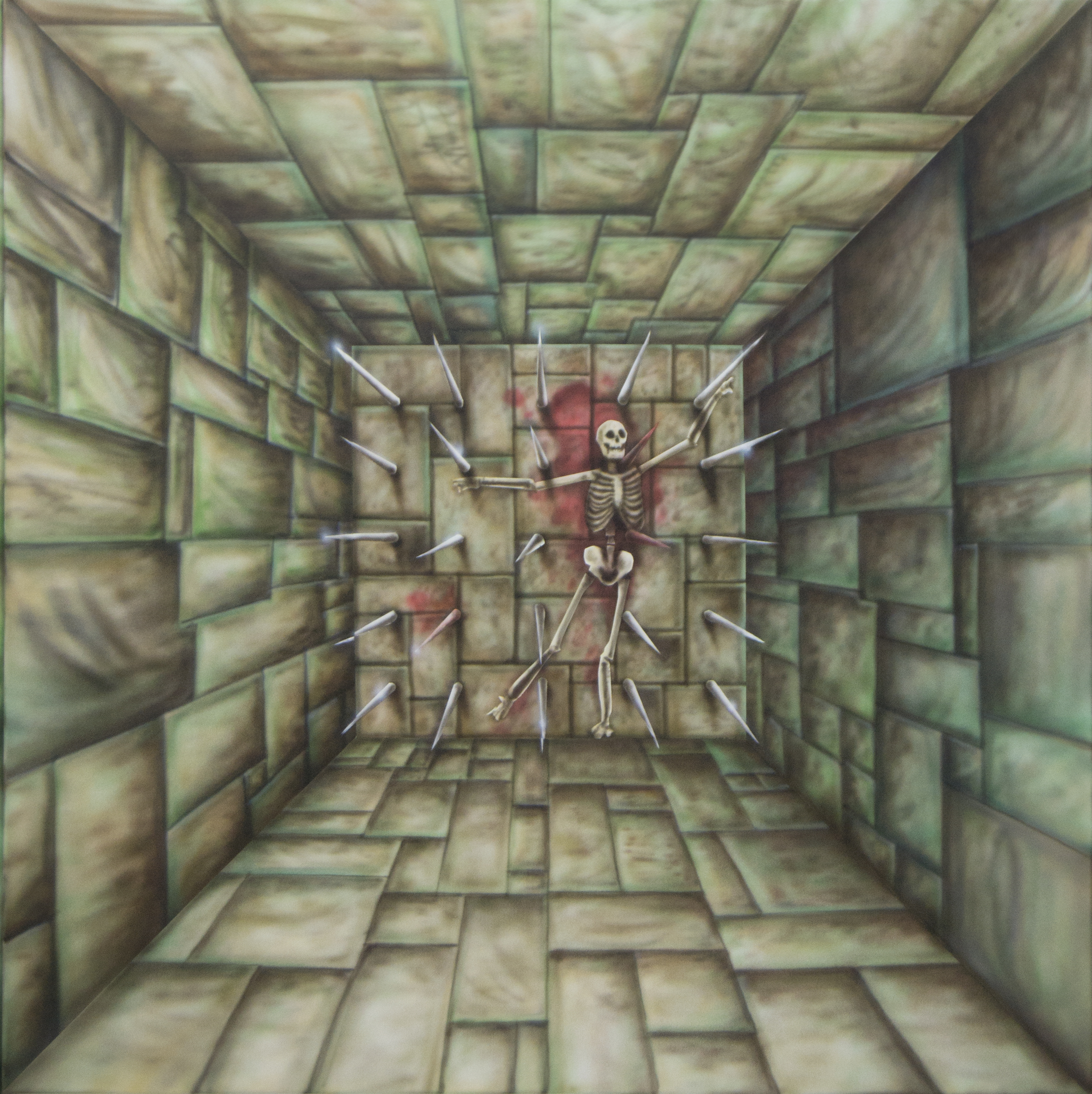 Trampa de fosa. Acrílico sobre lienzo, 100 x 100 cm, 2021